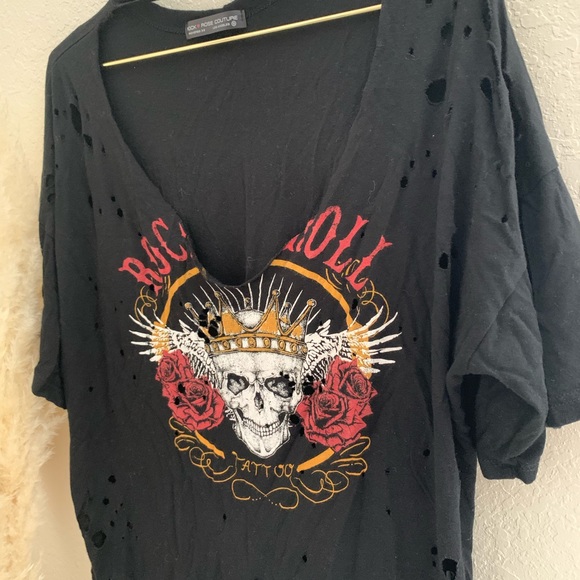 ROSE SKULL TEE - Picture 3 of 6